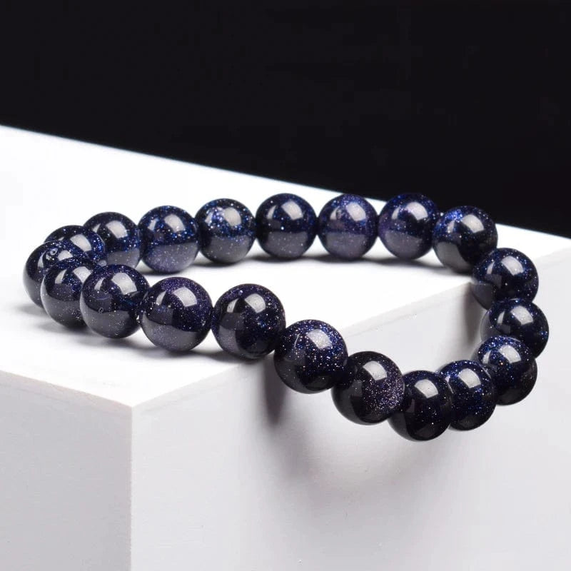 Artisan d'Asie Bracelets Malas Bracelet mala en pierre de sable bleu