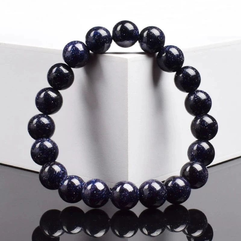 Artisan d'Asie Bracelets Malas Bracelet mala en pierre de sable bleu