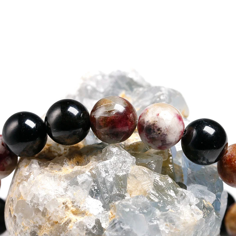 Artisan d'Asie Bracelets Malas Bracelet Mala en Tourmaline Colorée