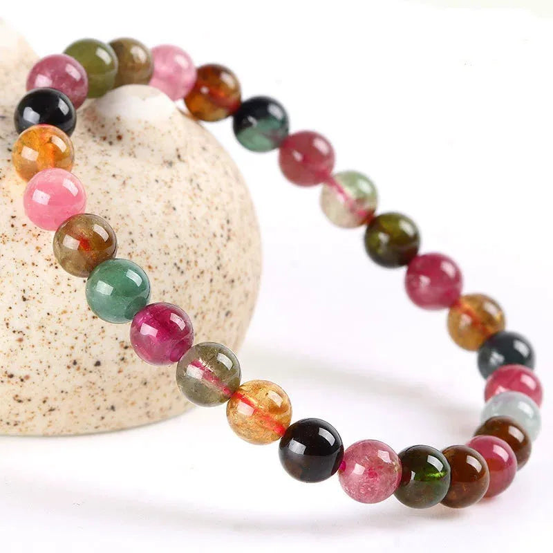 Artisan d'Asie Bracelets Malas Bracelet Mala en Tourmaline Multicolore