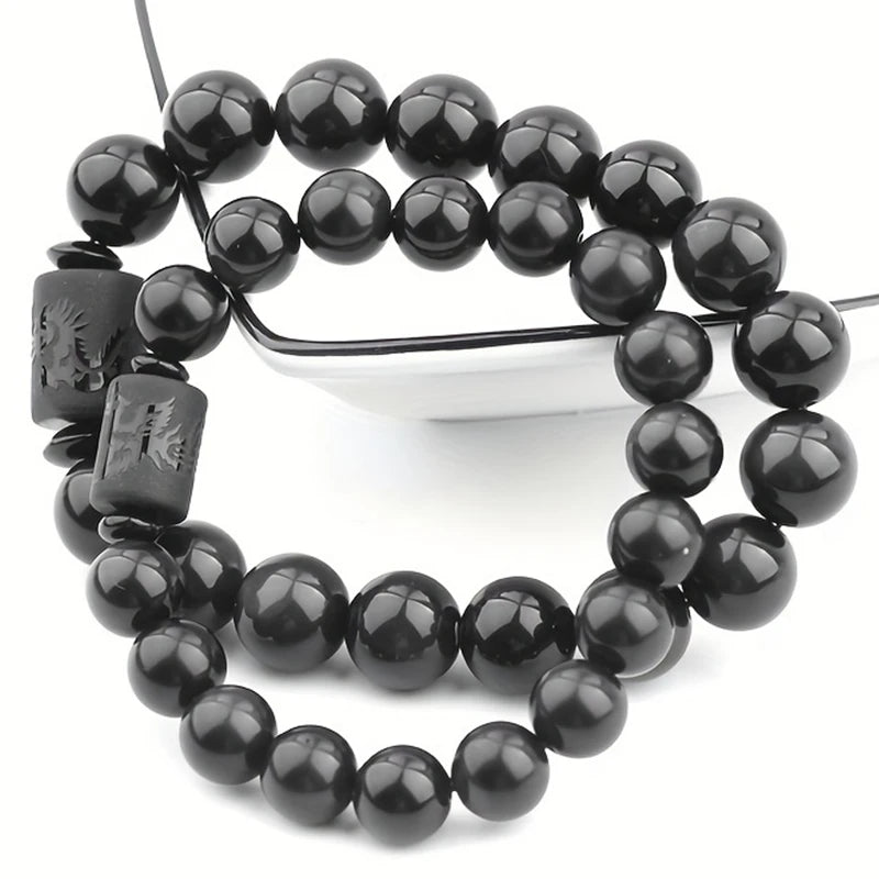 Artisan d'Asie Bracelets Malas Bracelet Mala en Tourmaline Noire
