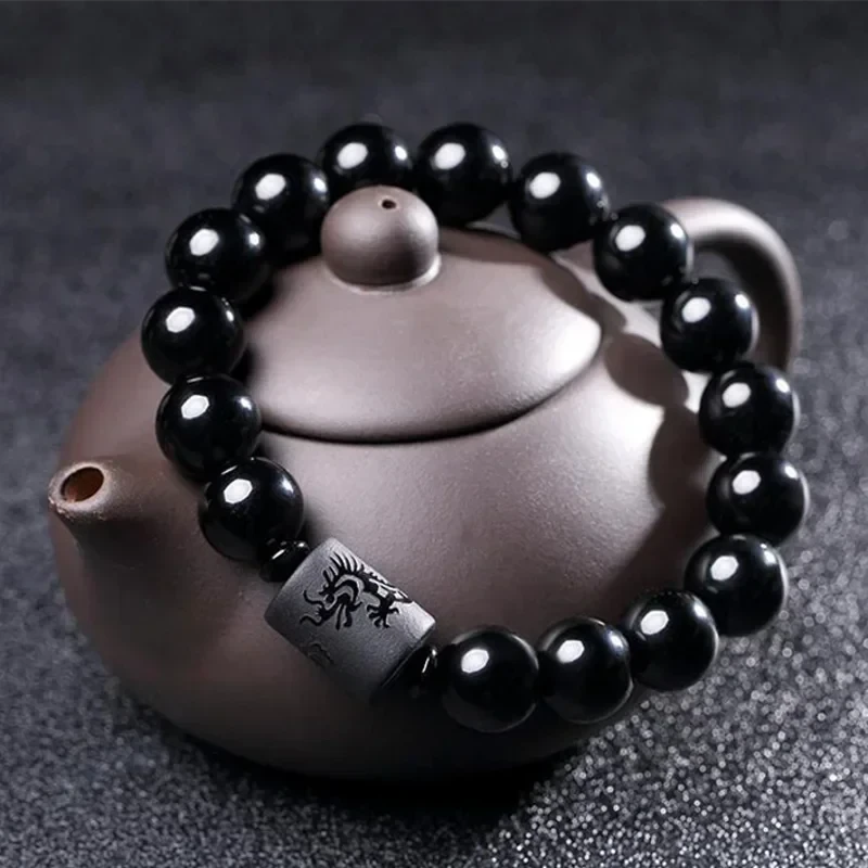 Artisan d'Asie Bracelets Malas Bracelet Mala en Tourmaline Noire