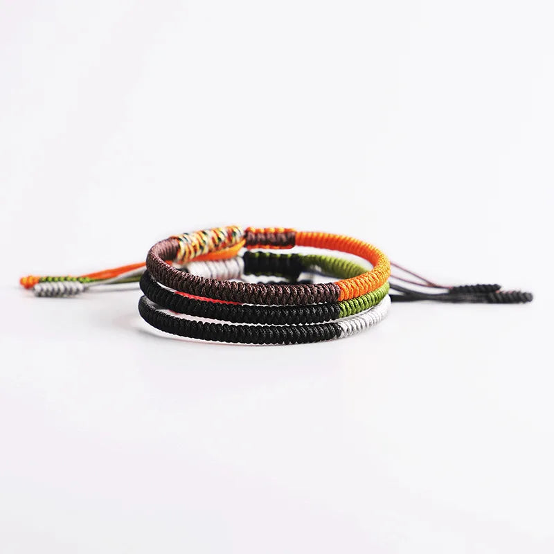 Artisan d'Asie Bracelets Tressés Tibétains Bracelet tressé tibétain tricolore