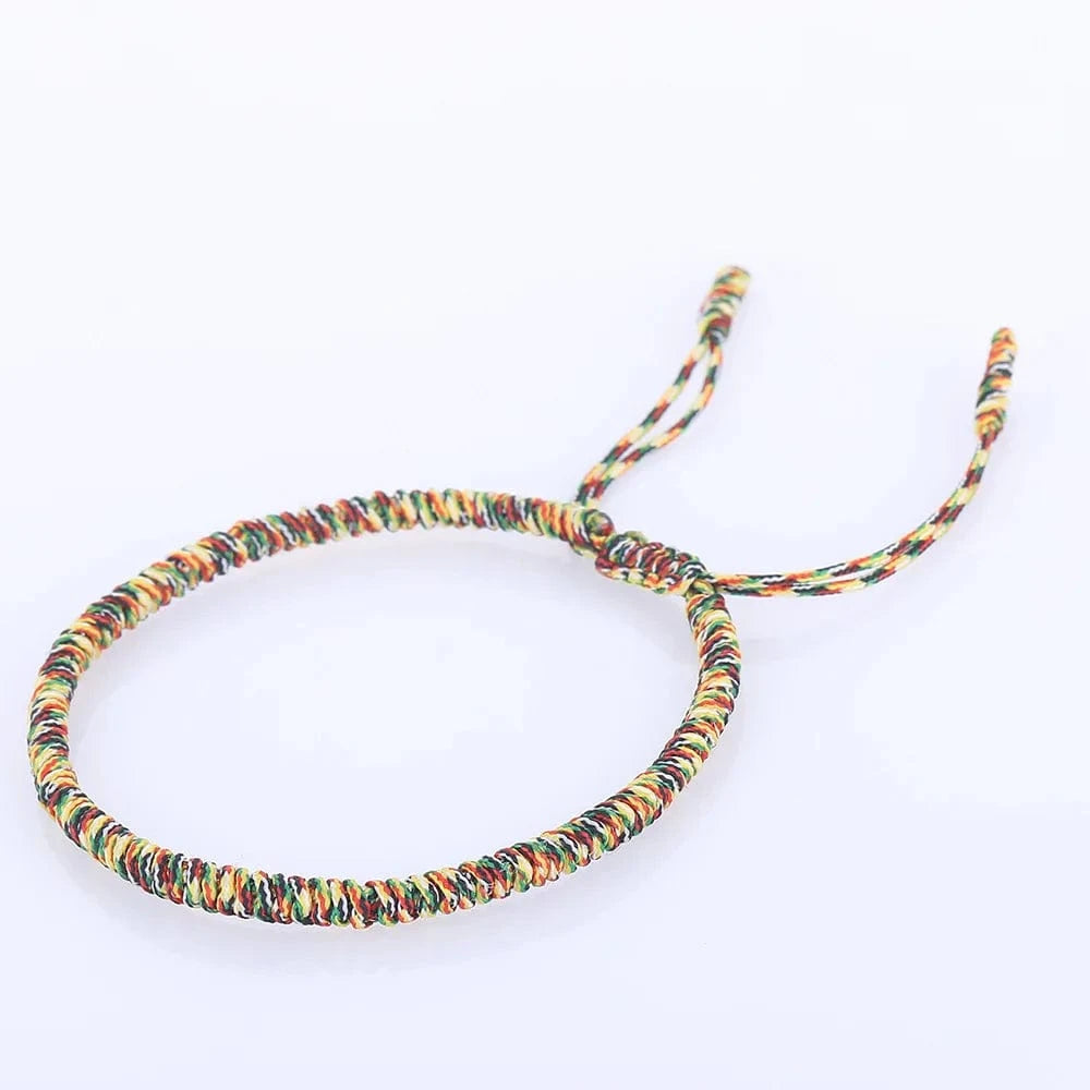 Artisan d'Asie Bracelets Tressés Tibétains Jaune Multicolore Bracelet tressé tibétain