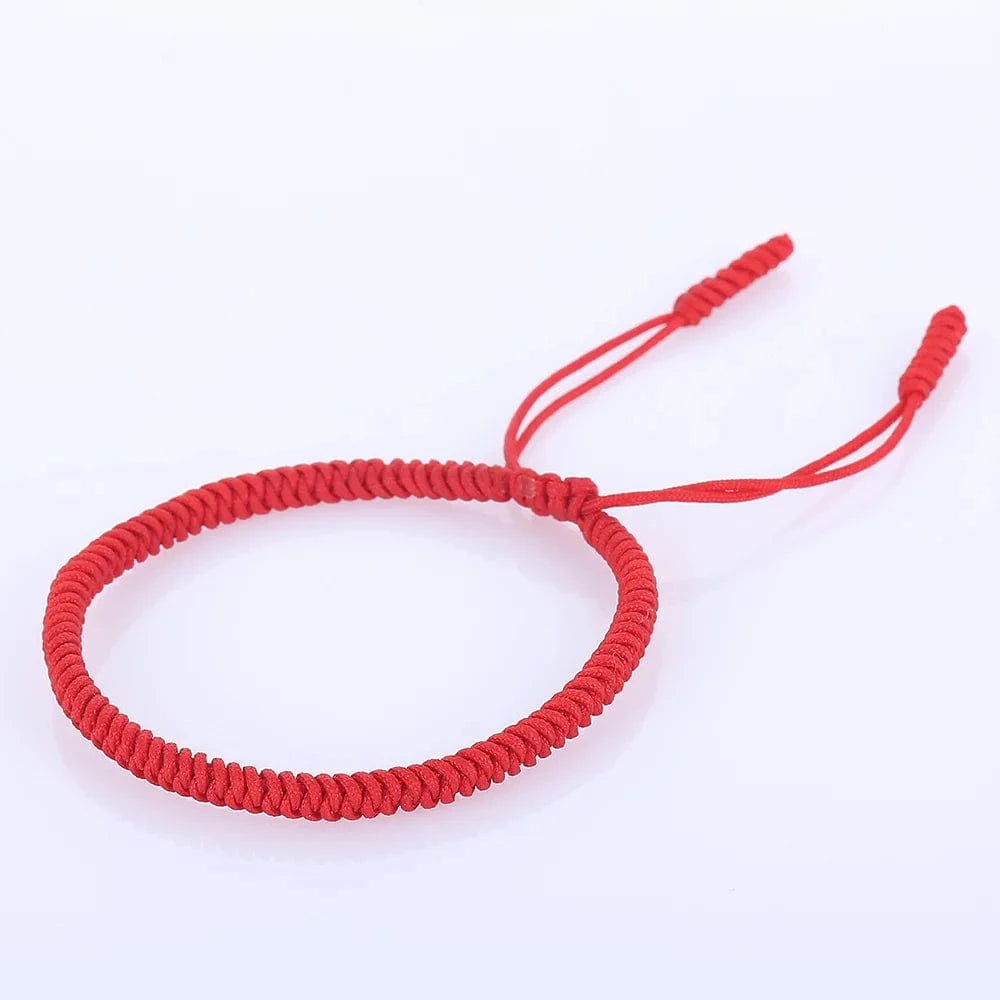 Artisan d'Asie Bracelets Tressés Tibétains Rouge Bracelet tressé tibétain