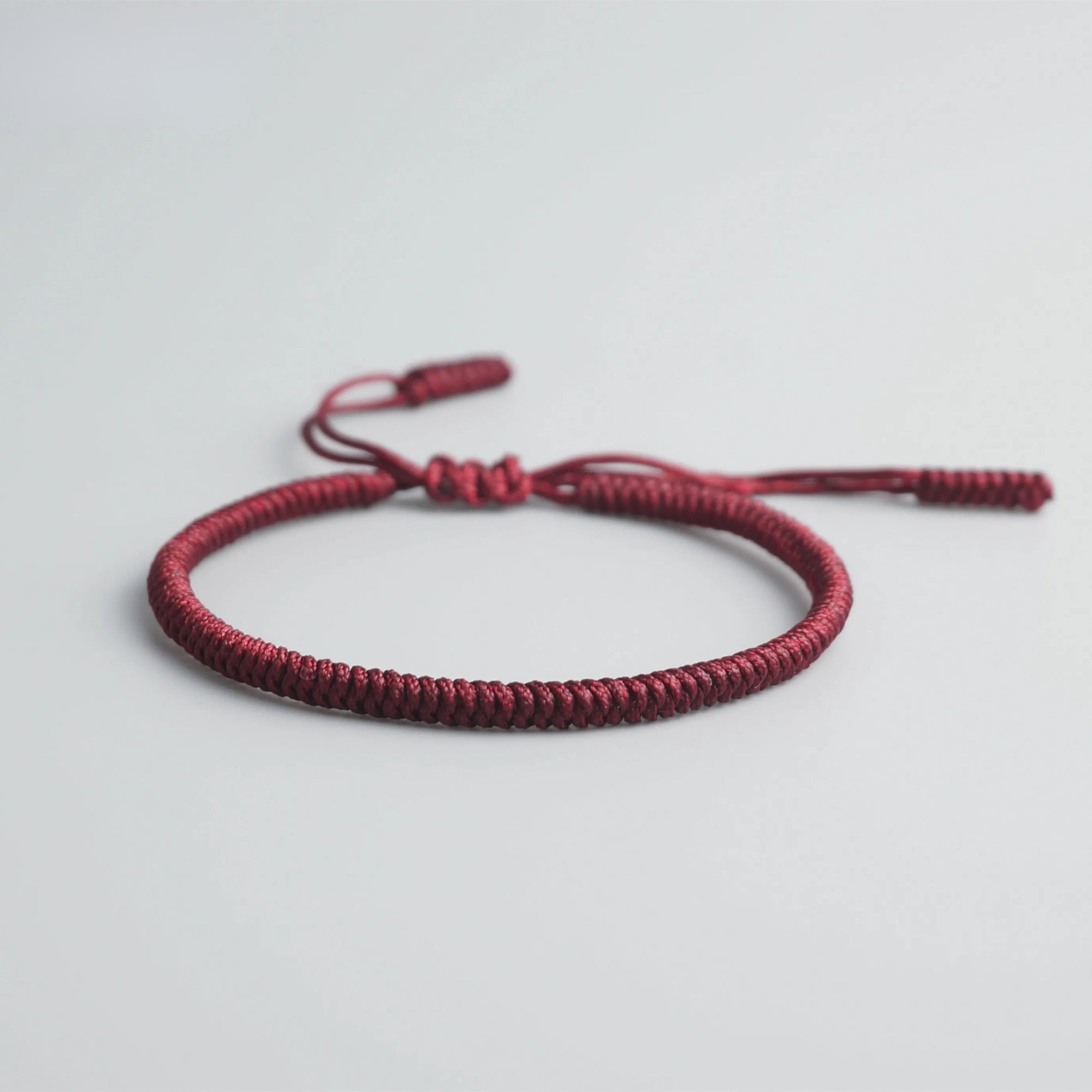 Artisan d'Asie Bracelets Tressés Tibétains Rouge Foncé Bracelet tressé tibétain