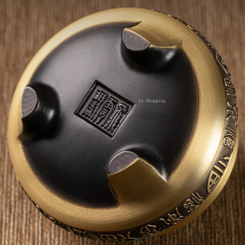 Artisan d'Asie Brûleur d’Encens Laiton Pur Gravé – Fleur de Lotus & Bénédictions 🪷