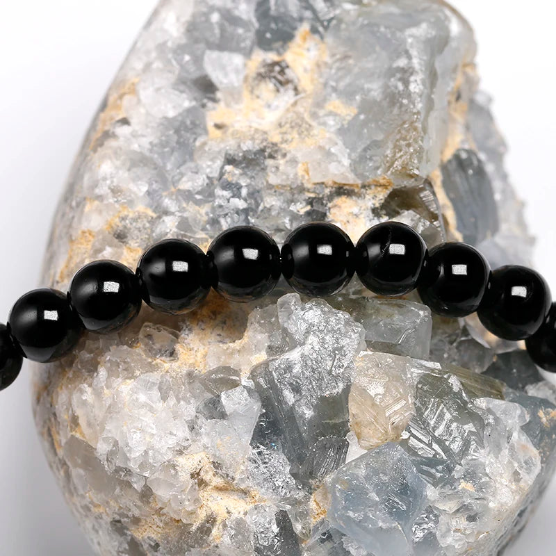 Artisan d'Asie Colliers Malas Collier Mala 108 Perles en Tourmaline Noire