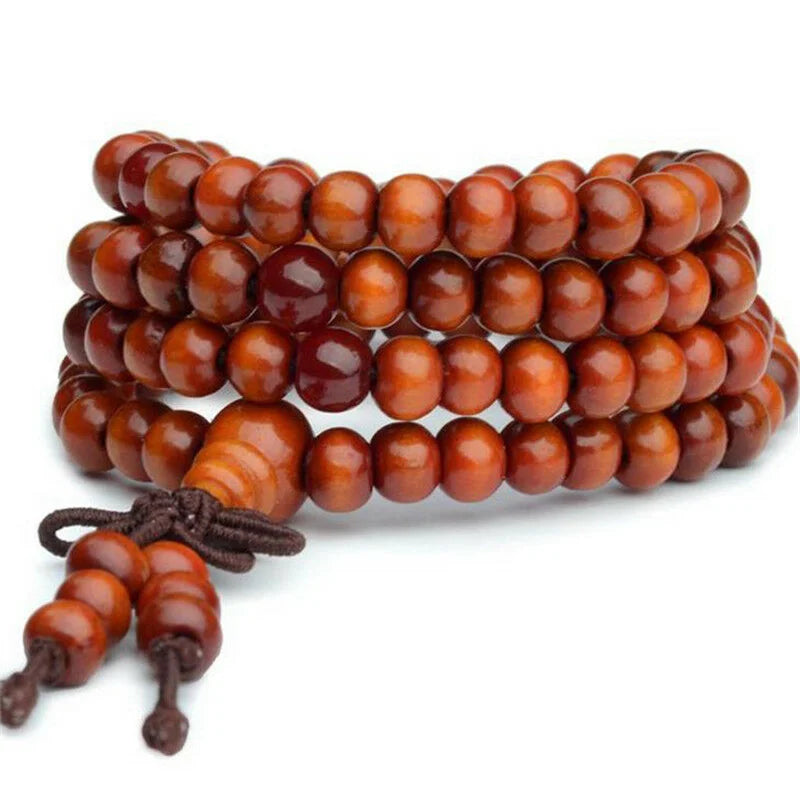 Artisan d'Asie Colliers Malas Collier mala en bois de santal brun