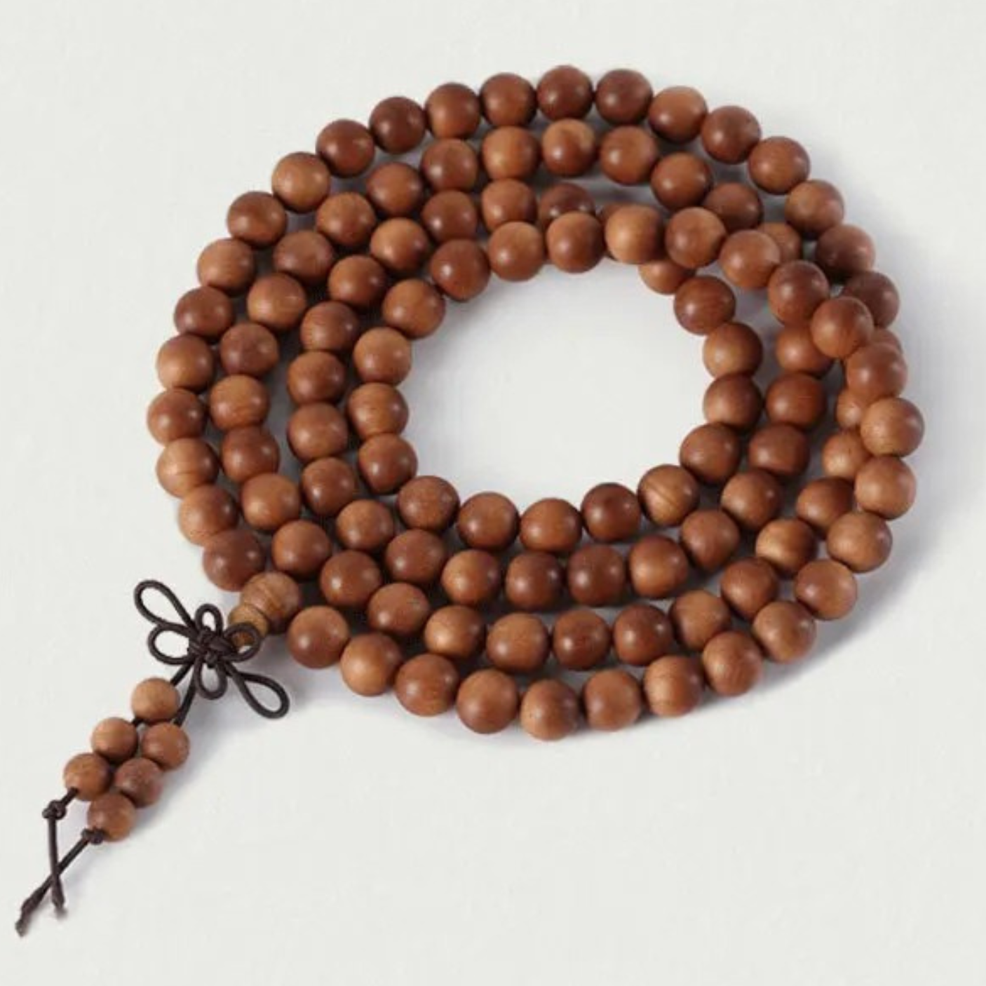 Artisan d'Asie Colliers Malas Collier mala en bois de santal brun premium