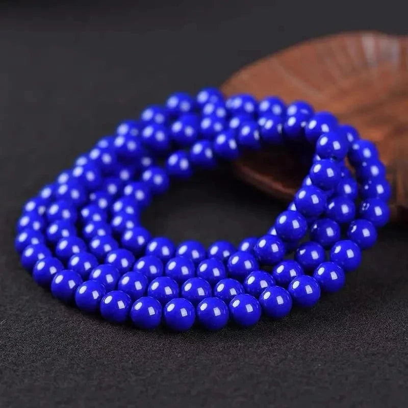 Artisan d'Asie Colliers Malas Collier mala en pierre de lapis lazuli
