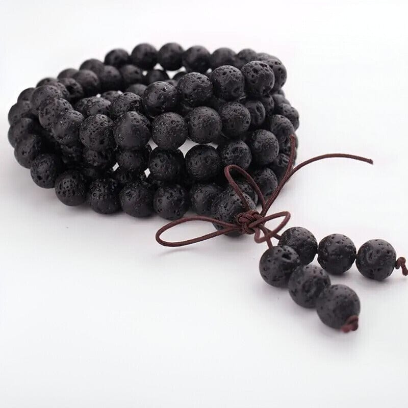 Artisan d'Asie Colliers Malas Collier mala en pierre de lave