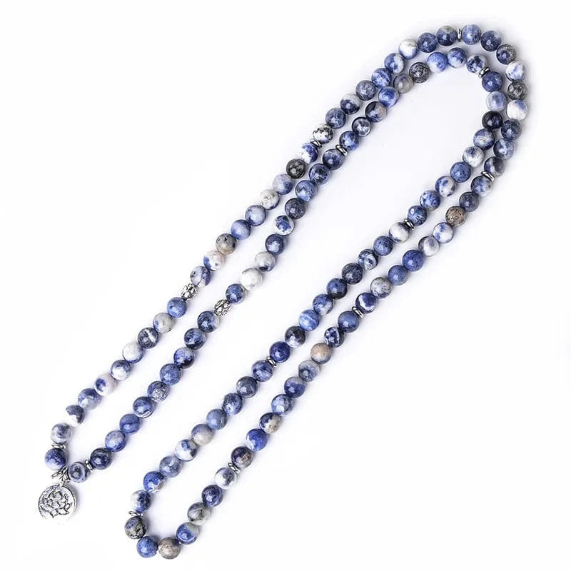 Artisan d'Asie Colliers Malas Collier mala en pierre de sodalite
