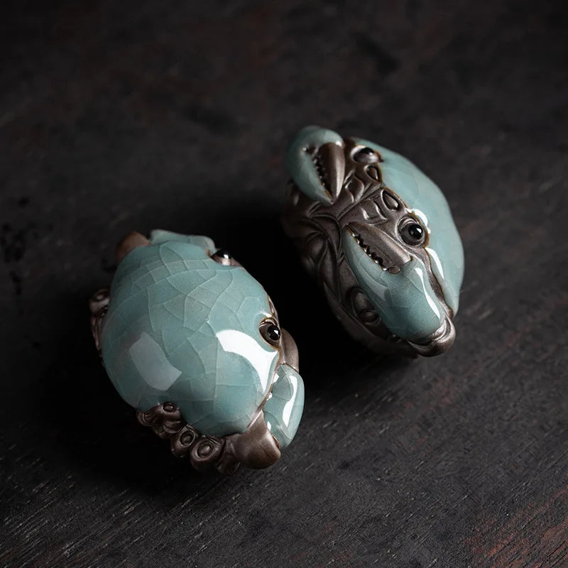 Artisan d'Asie Crabe d'Harmonie Ceramique- Porte-Bonheur, Sérénité et Prospérité
