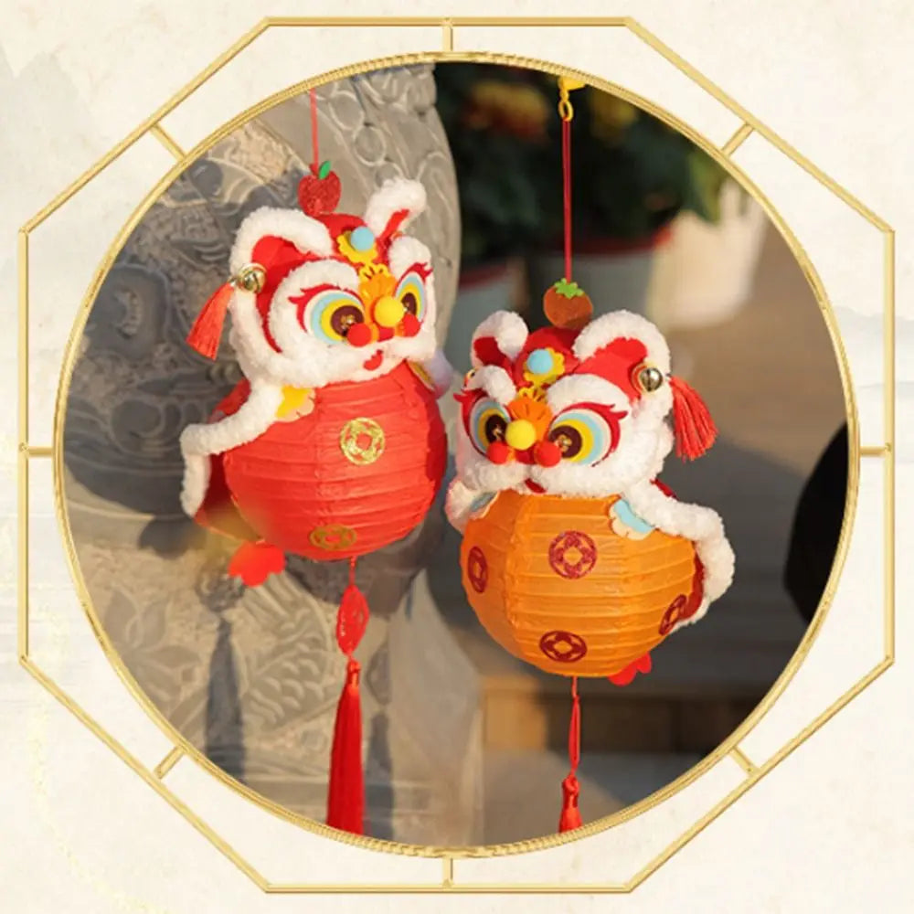Artisan d'Asie Lanterne Fete de la Lune Dragon Symbole Illuminé de Force et Tradition