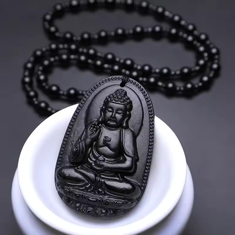 Artisan d'Asie Pendentifs & Amulettes Amitabha 6 Pendentif Amitabha en Obsidienne