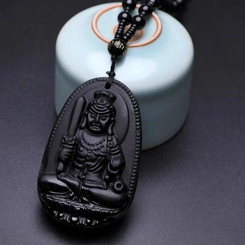 Artisan d'Asie Pendentifs & Amulettes Amitabha 7 Pendentif Amitabha en Obsidienne