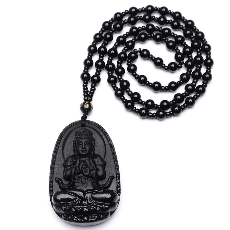 Artisan d'Asie Pendentifs & Amulettes Amitabha 8 Pendentif Amitabha en Obsidienne