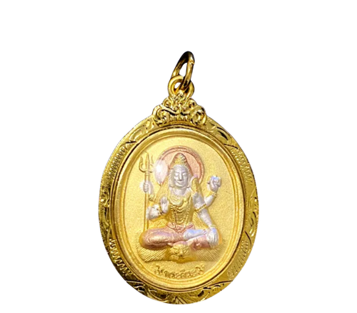 Artisan d'Asie Pendentifs & Amulettes Amulette Shiva Double Face Dorée