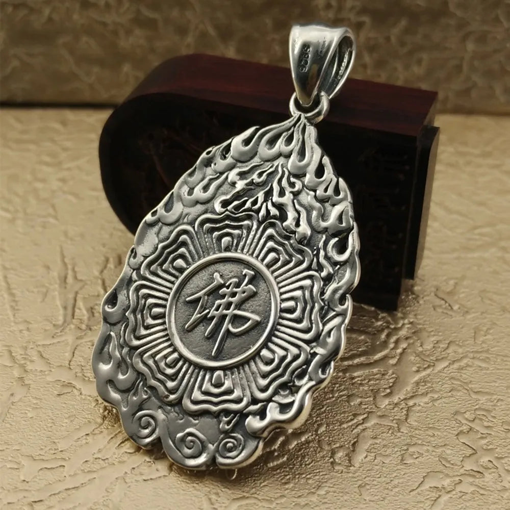 Artisan d'Asie Pendentifs & Amulettes Pendentif Bouddha Amitabha en Argent Massif S925