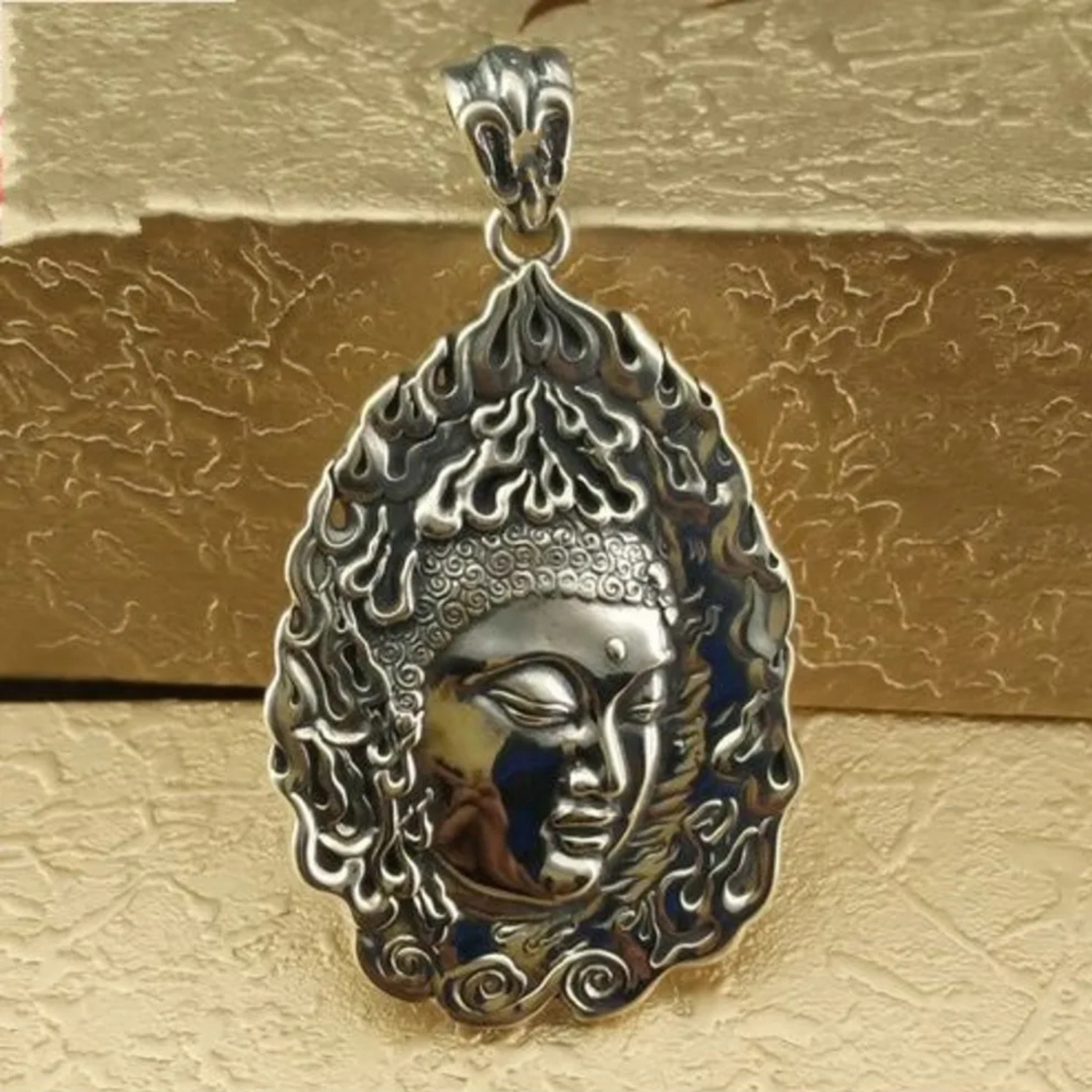 Artisan d'Asie Pendentifs & Amulettes Pendentif Bouddha Amitabha en Argent Massif S925