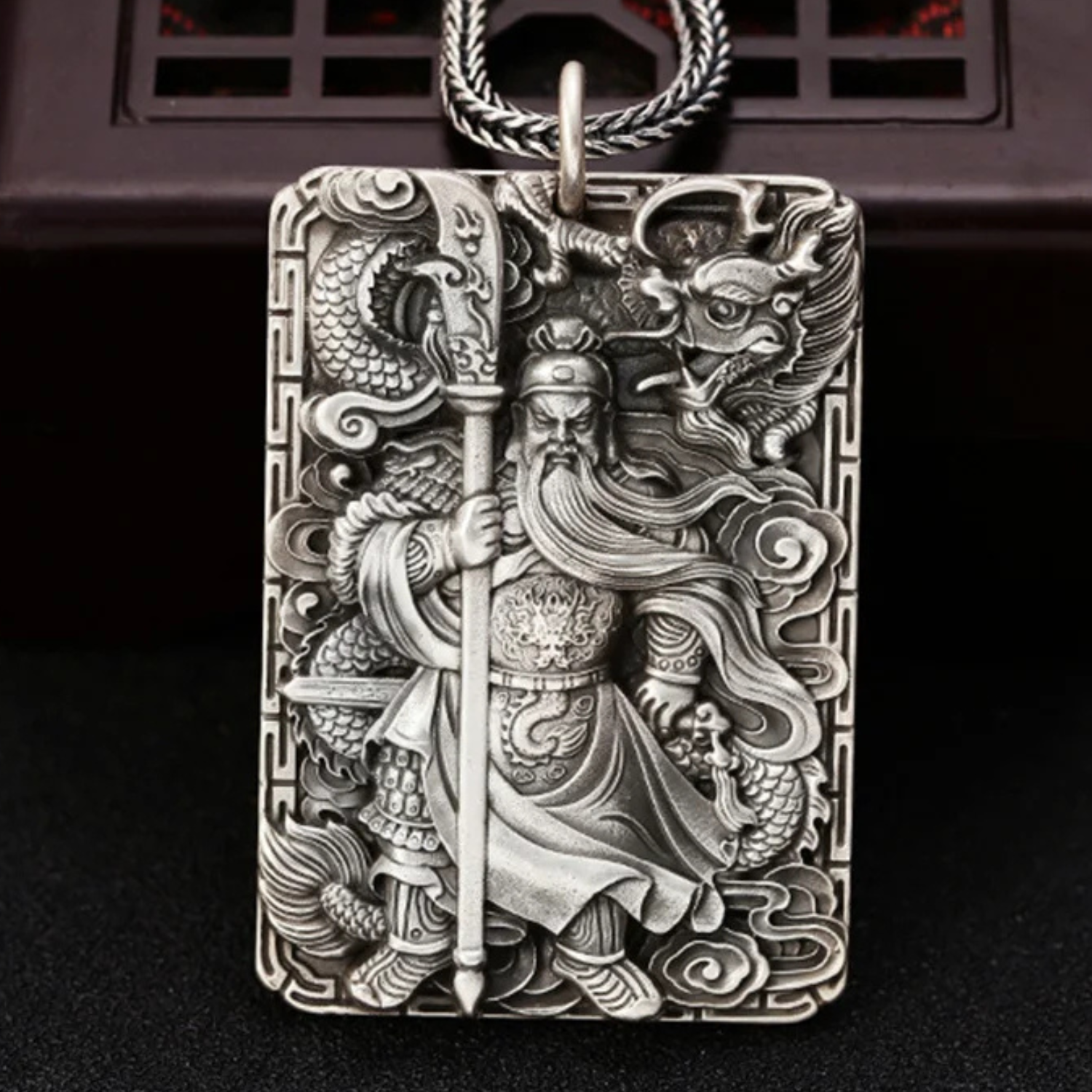 Artisan d'Asie Pendentifs & Amulettes Pendentif Dieu de la Guerre Guanyu en Argent Sterling S925