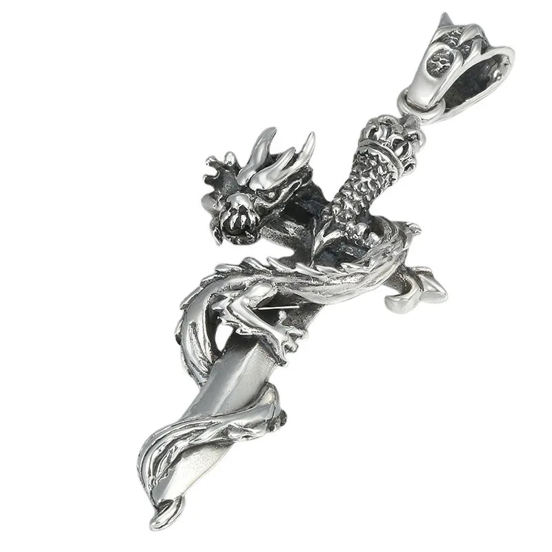 Artisan d'Asie Pendentifs & Amulettes Pendentif Épée et Dragon en Argent Massif S925