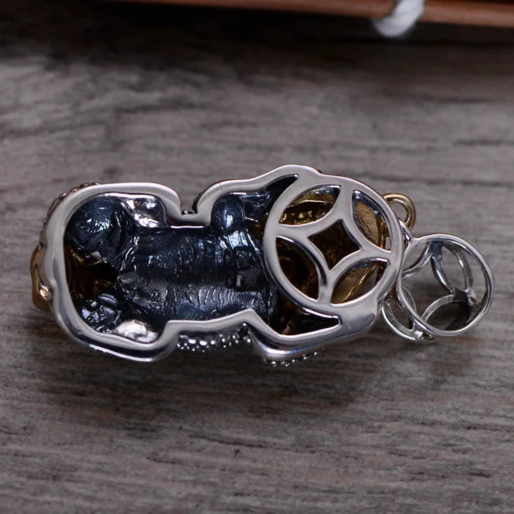 Artisan d'Asie Pendentifs & Amulettes Pendentif Feng Shui Pixiu en Argent Massif S925
