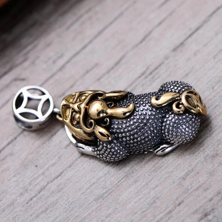 Artisan d'Asie Pendentifs & Amulettes Pendentif Feng Shui Pixiu en Argent Massif S925