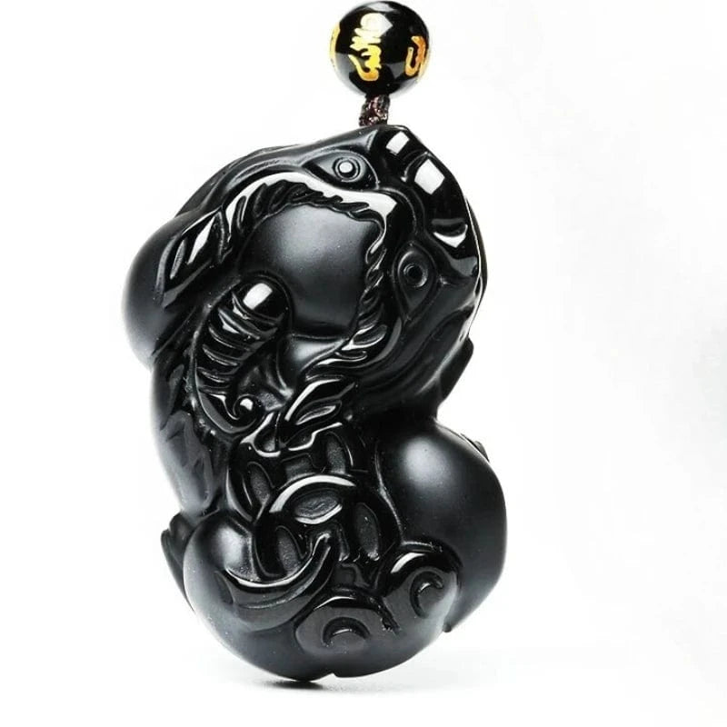 Artisan d'Asie Pendentifs & Amulettes Pendentif Feng Shui Pixiu en Obsidienne