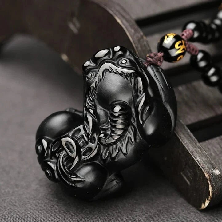 Artisan d'Asie Pendentifs & Amulettes Pendentif Feng Shui Pixiu en Obsidienne