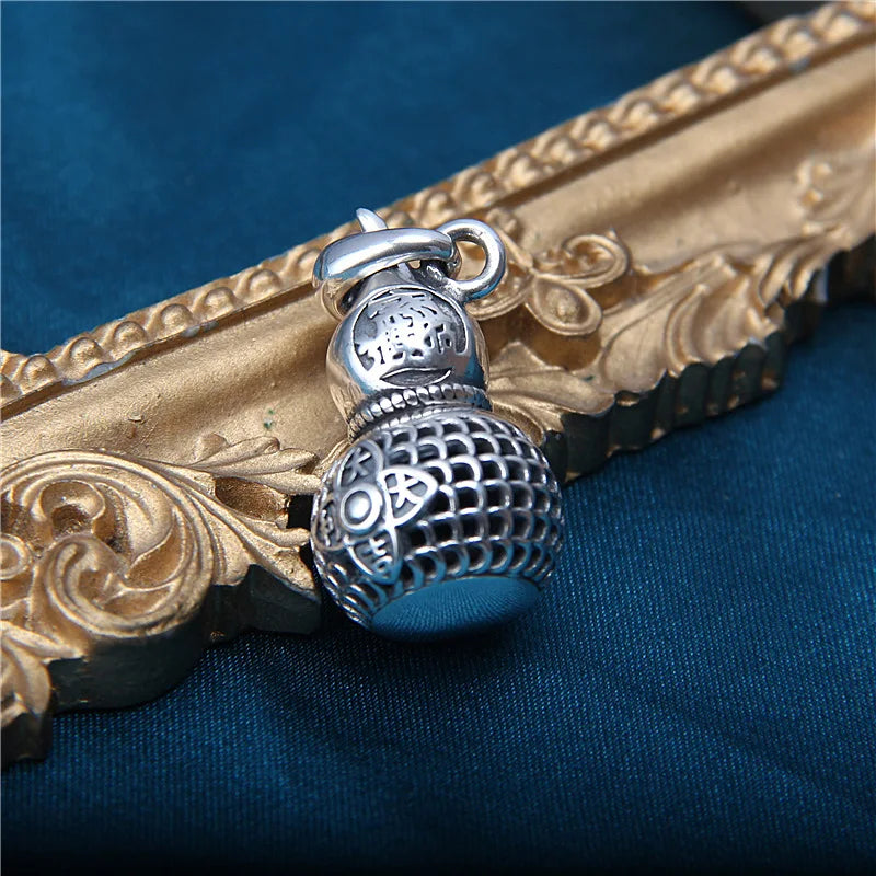 Artisan d'Asie Pendentifs & Amulettes Pendentif Wu Lou Feng Shui en Argent Massif S925 Gravée