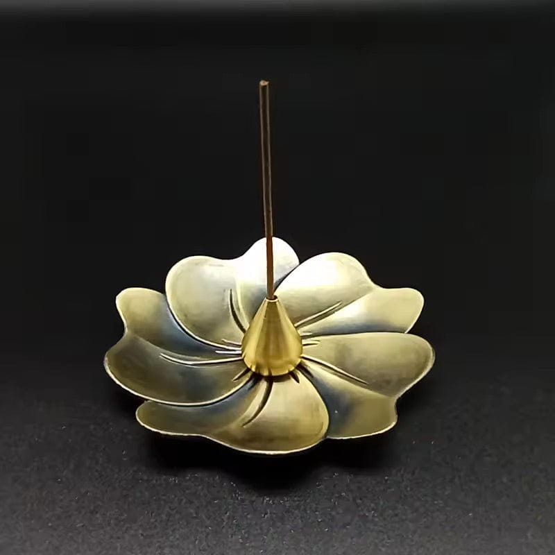 Artisan d'Asie Portes Encens Jaune / Modèle 2 Porte Encens Lotus en Métal – Élégance et Sérénité