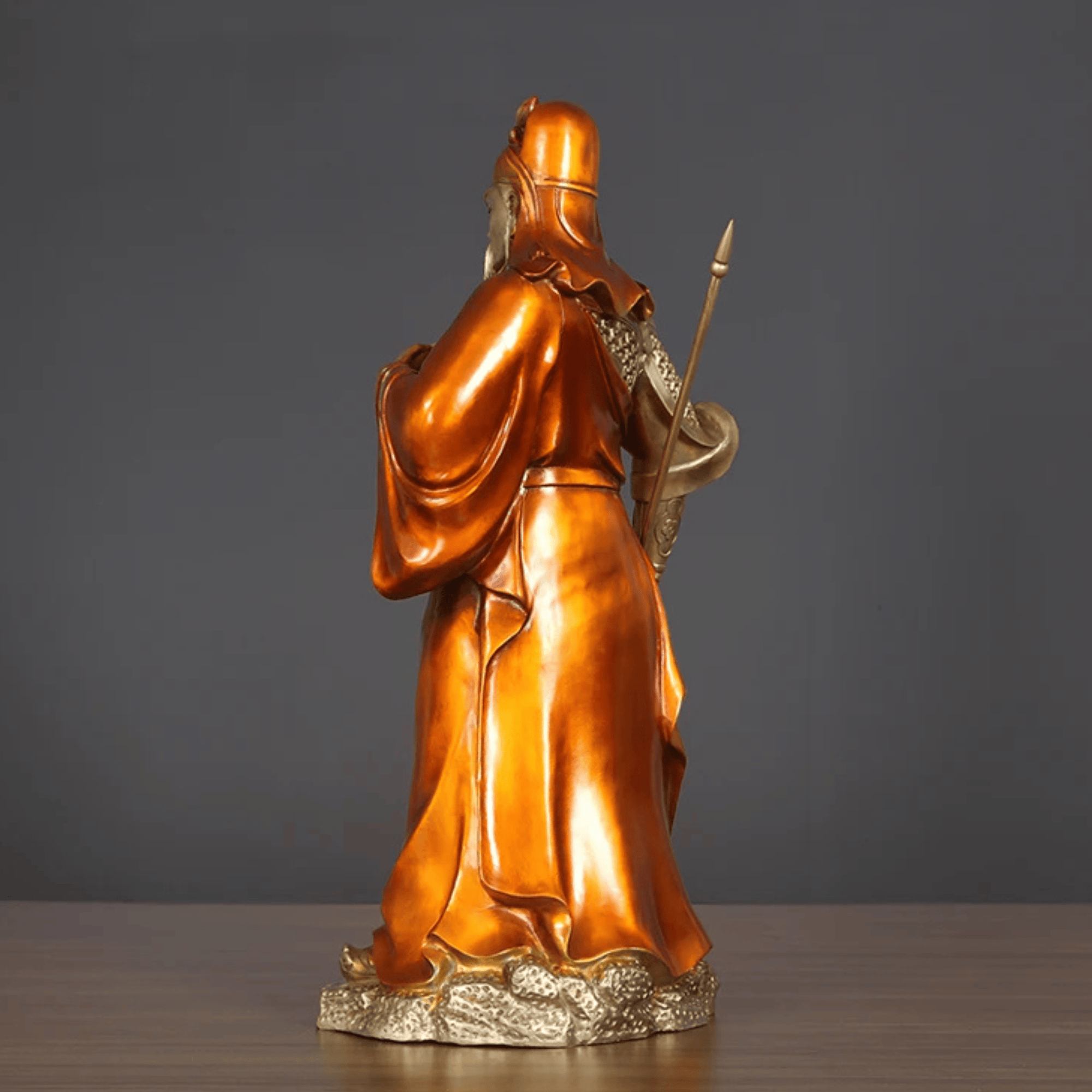 Artisan d'Asie Statues Asiatiques Statue de guerrier Guanyu en laiton peint