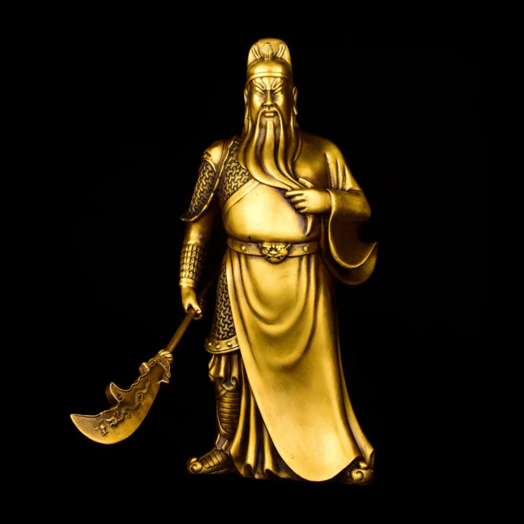 Artisan d'Asie Statues Asiatiques Statue Guanyu en cuivre