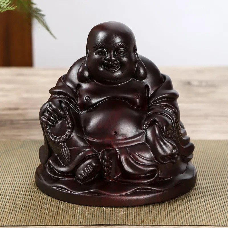 Statue bouddha maitreya bois ébène Artisan d'Asie Statues Bouddha 15 cm / Bois d’ébène Statue bouddha Maitreya - Bois d’ébène