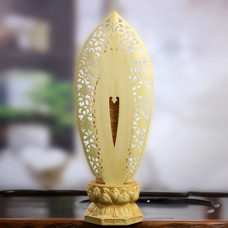 Artisan d'Asie Statues Bouddha Statue Bouddha Amitabha debout en bois de buis