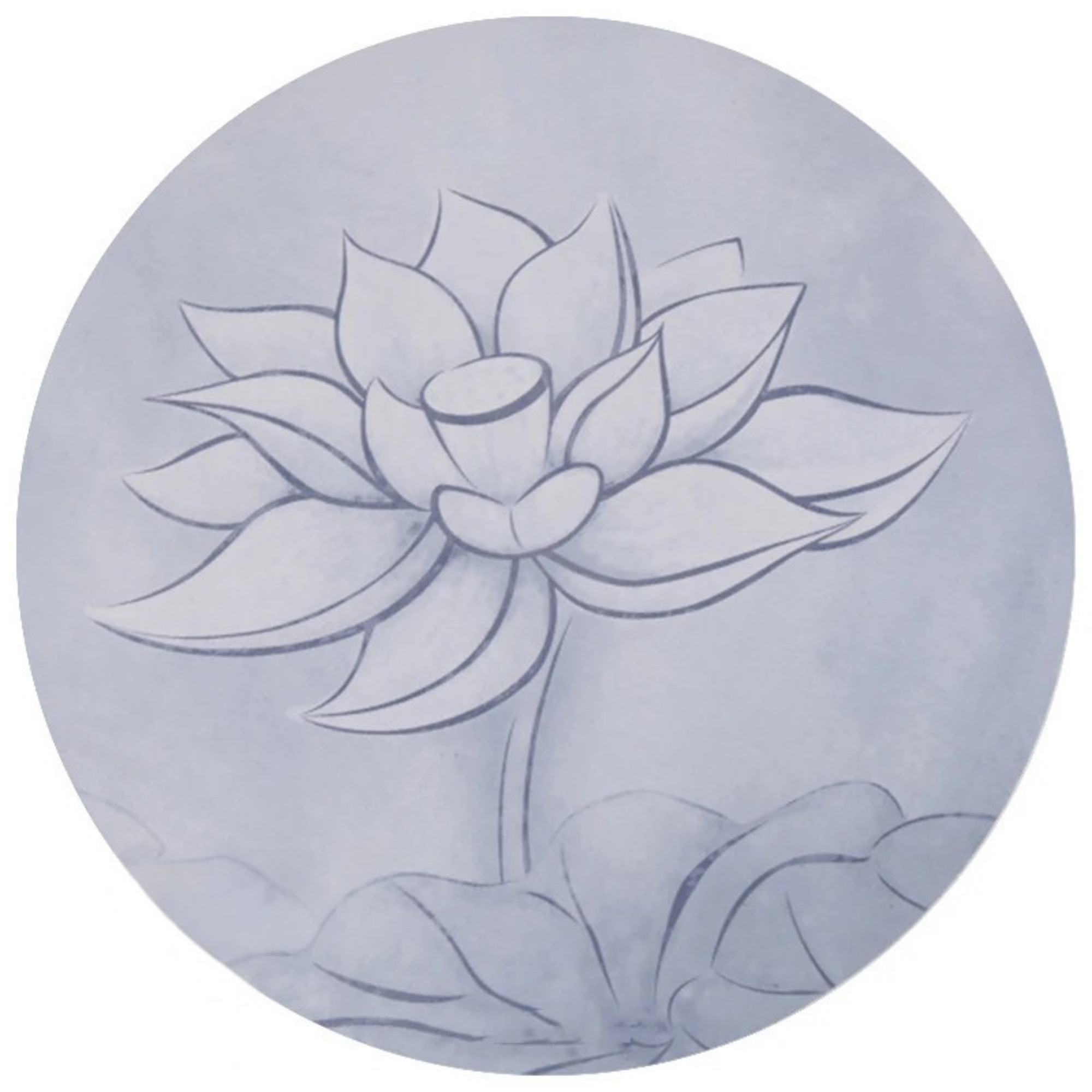 Artisan d'Asie Tapis de Yoga & Méditation Lotus gris Tapis de méditation rond