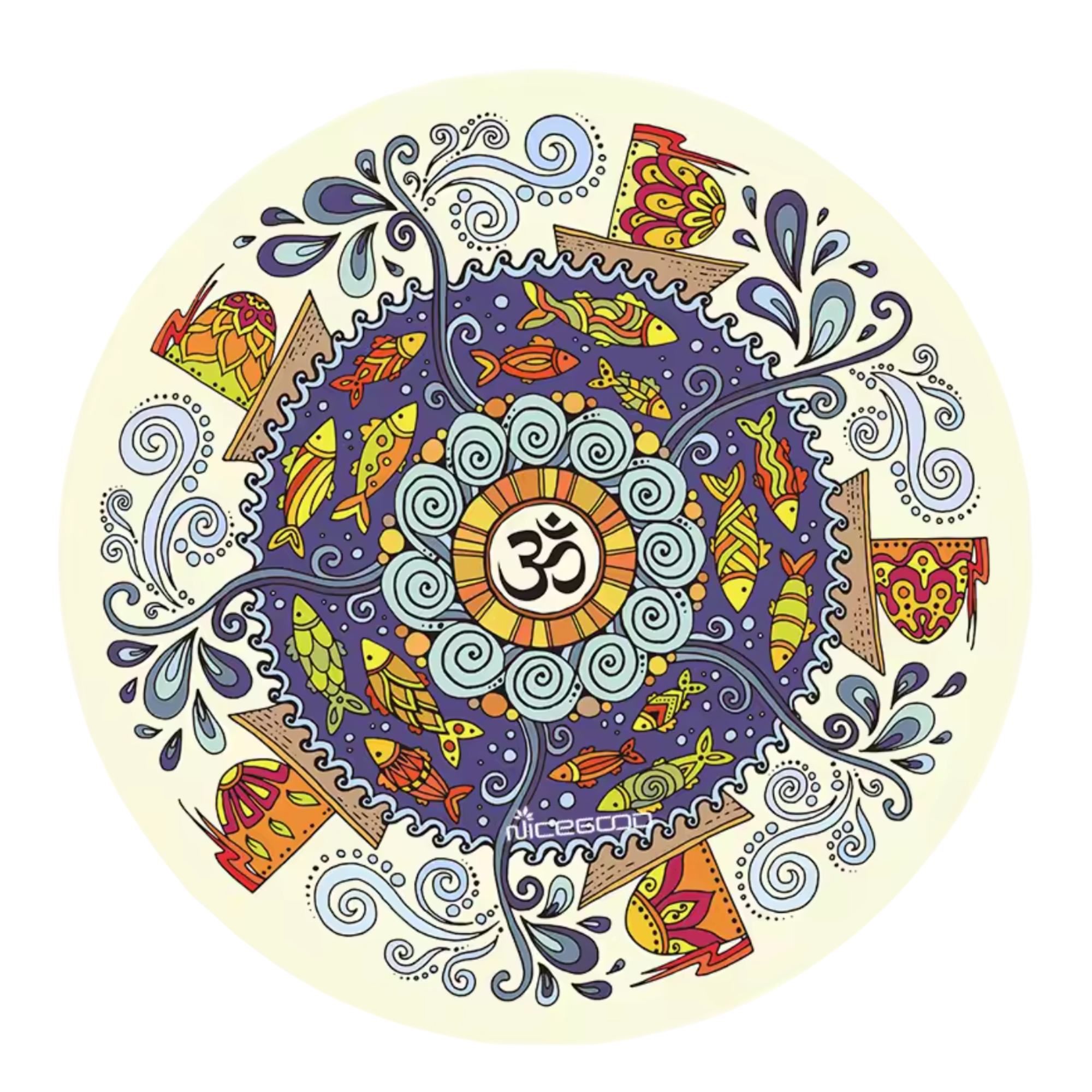 Artisan d'Asie Tapis de Yoga & Méditation OM 1 Tapis de yoga et méditation rond