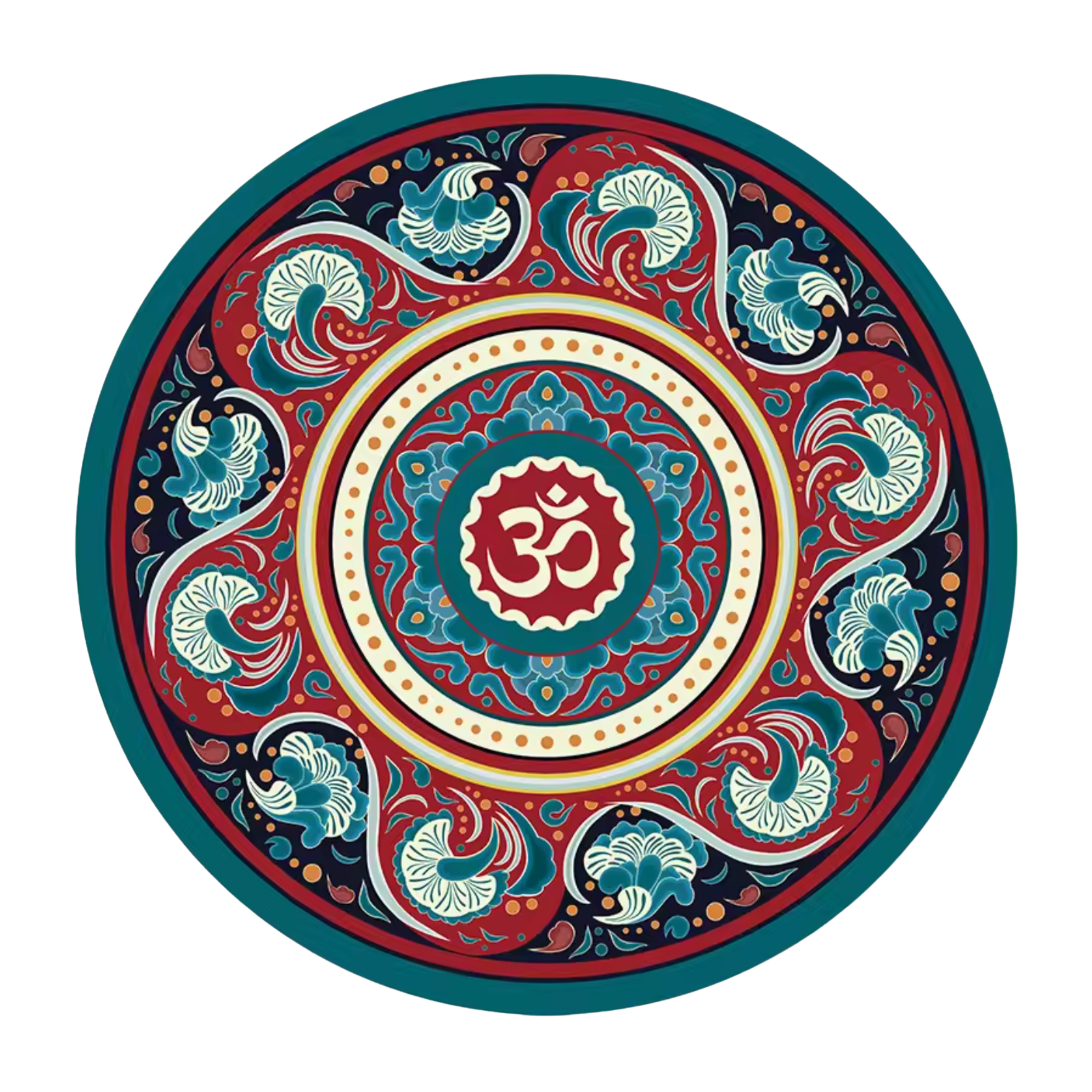 Artisan d'Asie Tapis de Yoga & Méditation OM 3 Tapis de yoga et méditation rond