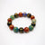 Artisan d'Asie Bracelets Malas S (18 cm) Bracelet mala en pierre d'agate colorée motif om mani padme hum
