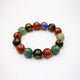 Artisan d'Asie Bracelets Malas S (18 cm) Bracelet mala en pierre d'agate colorée motif om mani padme hum