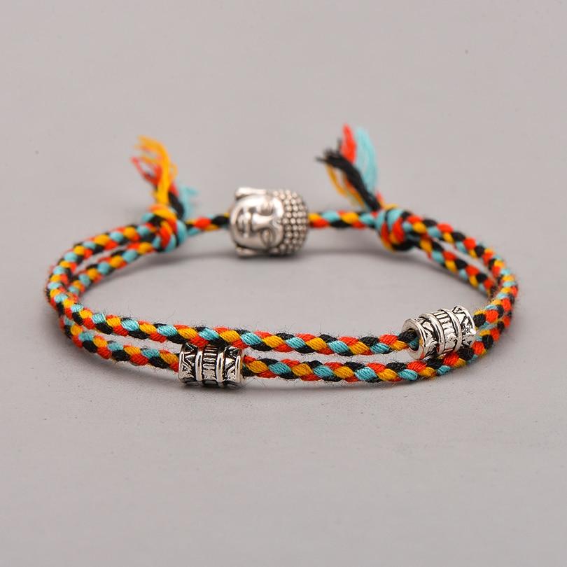 Artisan d'Asie Bracelets Tressés Tibétains Ananais - Noir Bracelet Tibétain tressé à la main multicolore avec une amulette aux choix