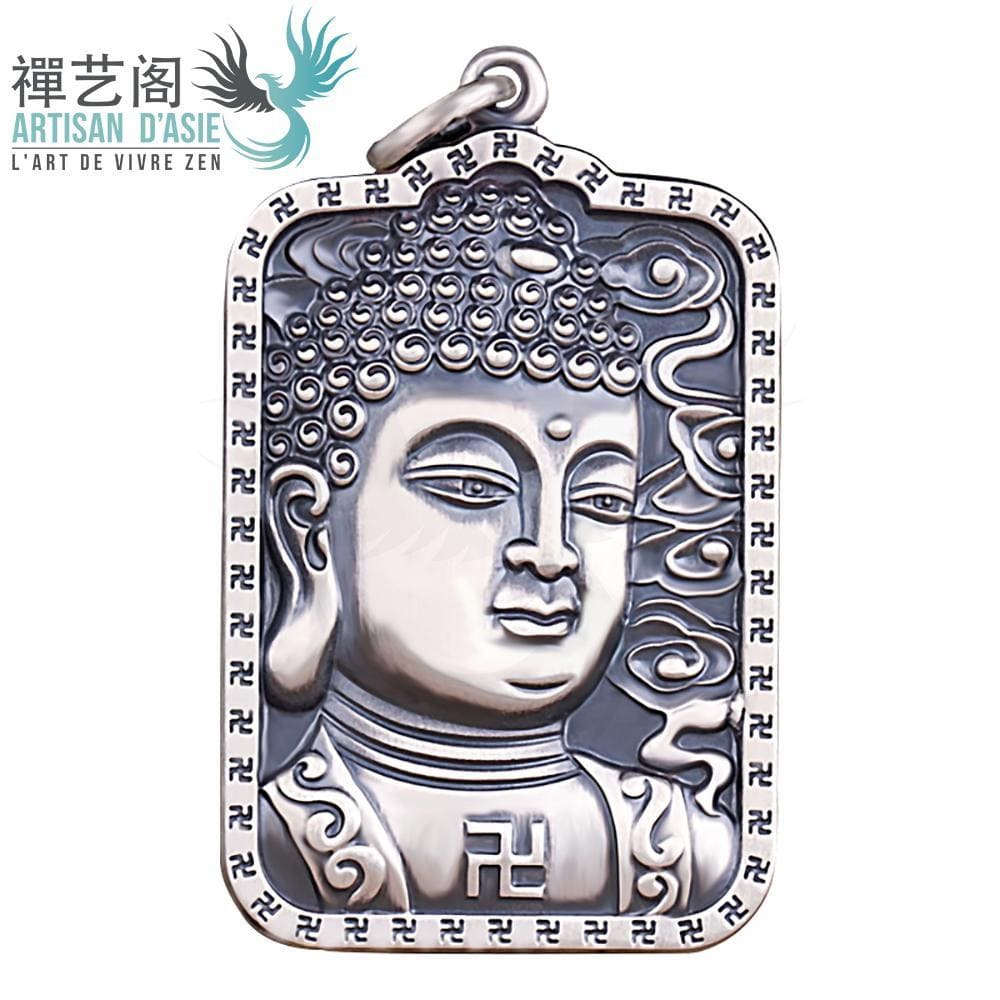 Artisan d'Asie Pendentifs & Amulettes Pendentif Bouddha Amitabha en Argent Pur 999/1000