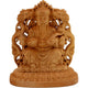 Artisan d'Asie Statues Asiatiques Statuette chinoise Caishen double face - Bois de Pin - Dieu de la fortune