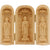 Artisan d'Asie Statues Bouddha Coffret de 3 statuettes artisanales en bois - Bouddha Amitabha - Design 1