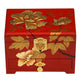 Boîte à bijoux chinoise en bois laqué Boites & Coffrets Chinois Artisan d'Asie Pivoines dorées - Rouge