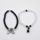 Bracelet mala de couple en pierre d'obsidienne et cristal Bracelets Malas Artisan d'Asie
