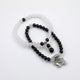 Bracelet mala de couple en pierre d'obsidienne et cristal Bracelets Malas Artisan d'Asie