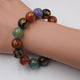 Bracelet mala en pierre d'agate colorée motif om mani padme hum Bracelets Malas Artisan d'Asie